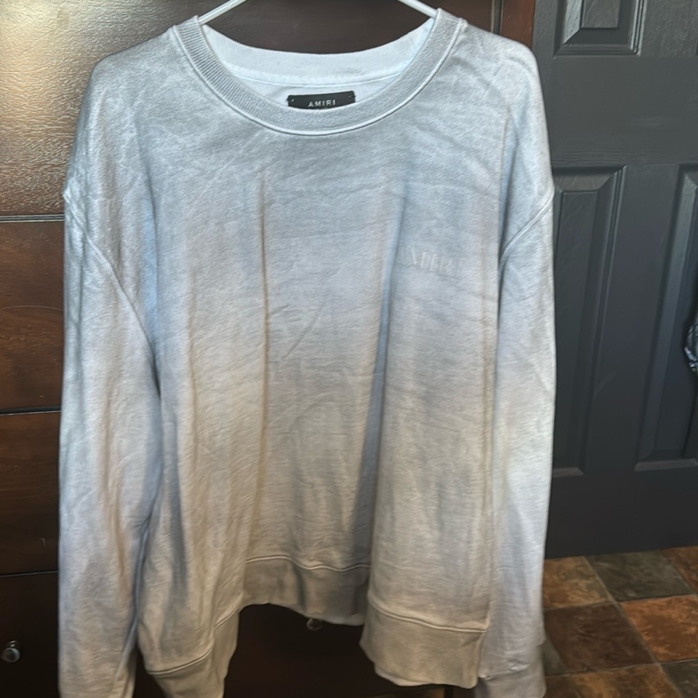 AMIRI crewneck sweater size xl color smoked gray blend